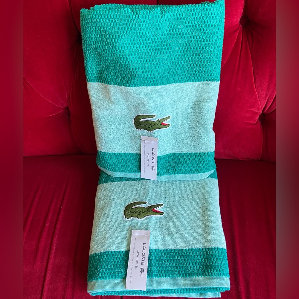 Lacoste Bath towel Set NWT